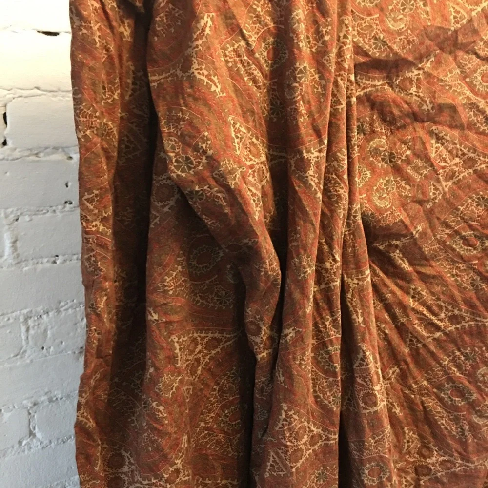 Restoration Hardware cotton medallion print duvet cover red queen size